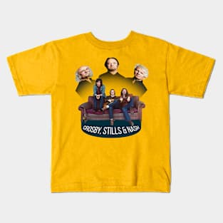 crosby, stills and nash old vs new 2 Kids T-Shirt